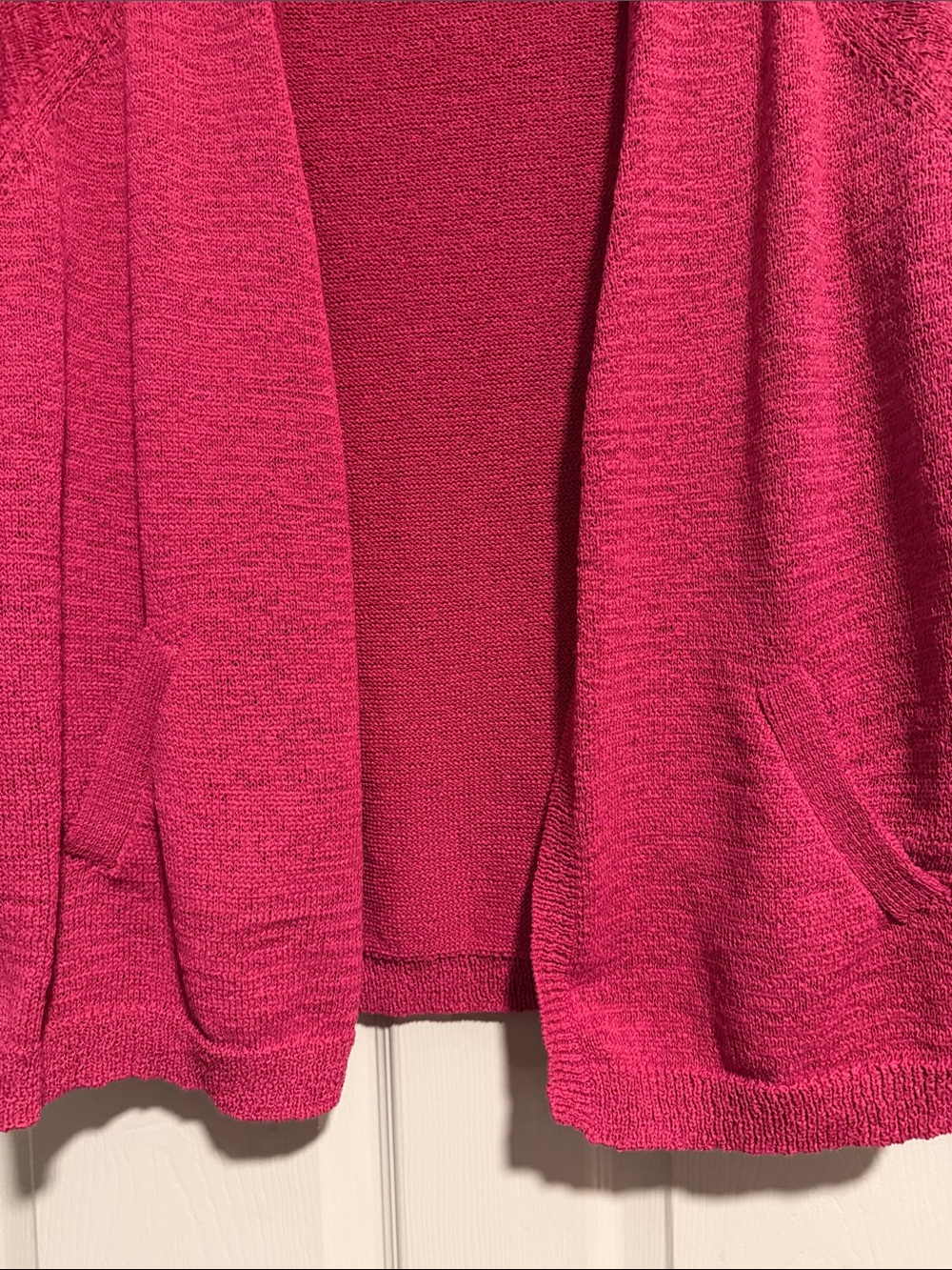 Coldwater Creek Open-Front Cardigan - Raspberry, (sold) - Picture 4 of 7